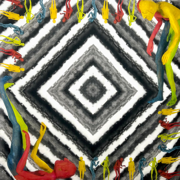 PP-5010 "THE PEOPLE" - PETER PILOTTO DIGITAL PRINT MODAL AND CASHMERE SCARF. MADE IN ITALY