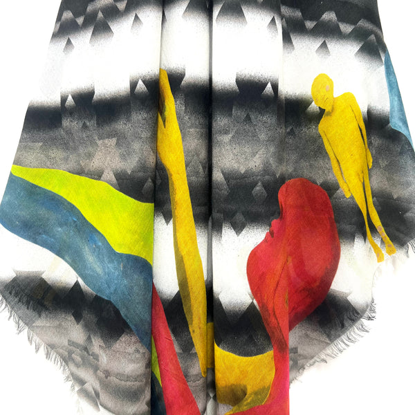 PP-5010 "THE PEOPLE" - PETER PILOTTO DIGITAL PRINT MODAL AND CASHMERE SCARF. MADE IN ITALY