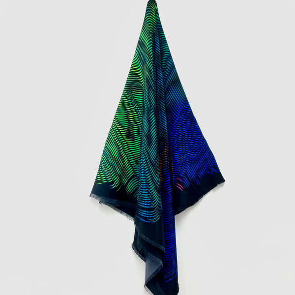 PP-5012 "DIMENSIONS" - PETER PILOTTO DIGITAL PRINT SILK SCARF. MADE IN ITALY