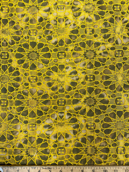 Italian jacquard in vibrant yellow color