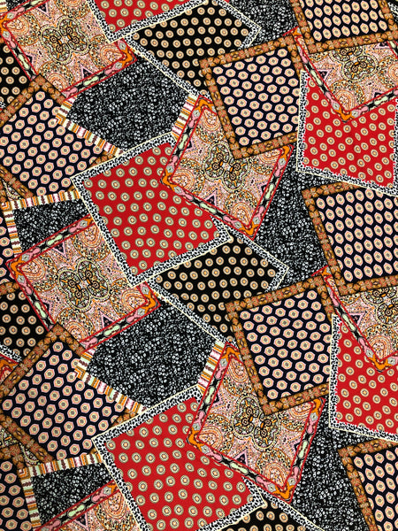 RV-7503W GEOMETRIC PRINT VISCOSE CREPE. ITALY