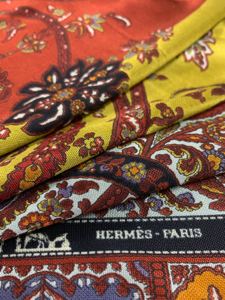RVK-7517W DESIGNER SIGNATURE PRINT DOUBLE VISCOSE KNIT PANEL. HERMES. ITALY