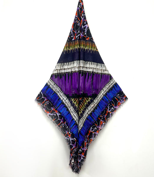 PP-5004 "SACRED DANCE" - PETER PILOTTO DIGITAL PRINT CASHMERE MODAL SCARF. MADE IN ITALY
