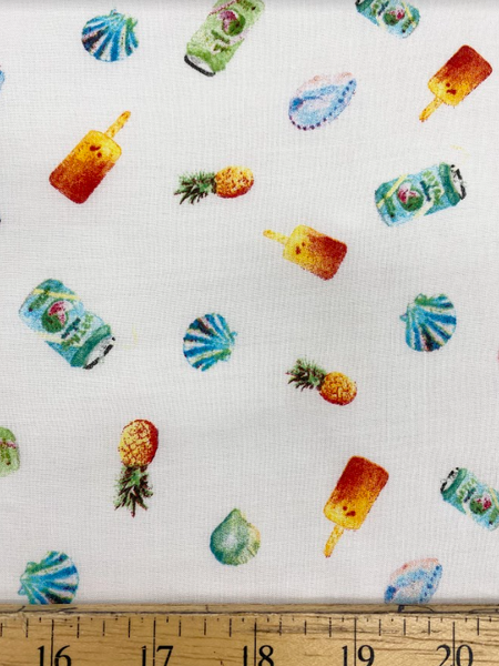 RV-7587W COCKTAIL PRINT VISCOSE CHALLIS. ITALY