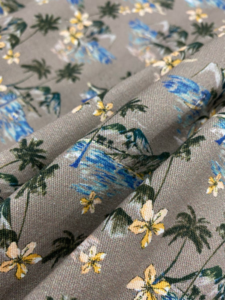 CP-7772W TREASURE ISLAND  PRINT STRETCH COTTON DENIM. ITALY