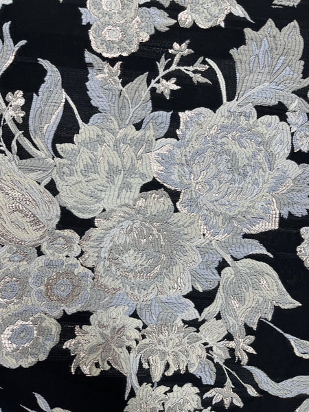 MB-7657W EXCLUSIVE DESIGNER SILK BLEND BURNOUT JACQUARD. ERDEM. ITALY.