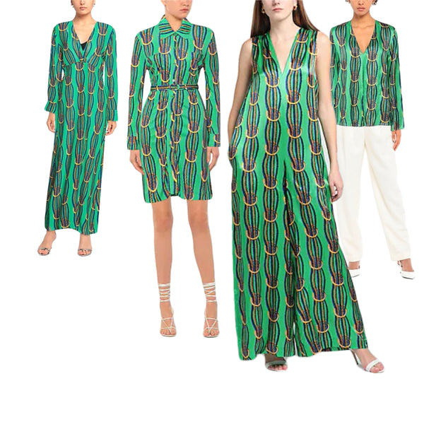 RV-7618W  DESIGNER CORDA VERDE PRINT VISCOSE TWILL SATIN FINISH. JUCCA. ITALY