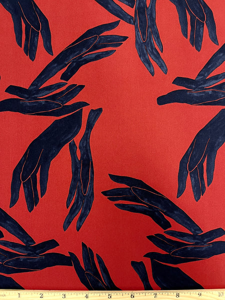 S-7612W DESIGNER HAND PRINT SILK CREPE DE CHINE. HERMES. ITALY