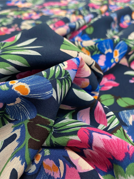 RV-7526W FLORAL PRINT VISCOSE CHALLIS. ITALY