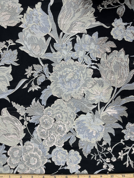 MB-7657W EXCLUSIVE DESIGNER SILK BLEND BURNOUT JACQUARD. ERDEM. ITALY.