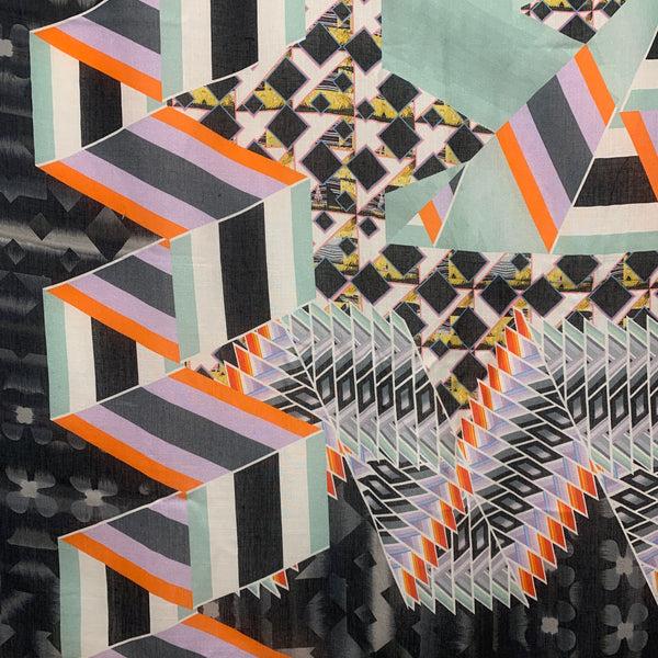 DS-2010 "ORIGAMI" - PETER PILOTTO DIGITAL PRINT CASHMERE MODAL SCARF. MADE IN ITALY