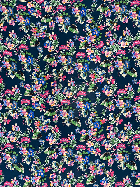 RV-7526W FLORAL PRINT VISCOSE CHALLIS. ITALY