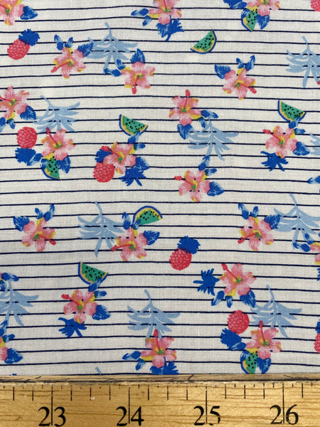 RV-7761W DITSY FLORAL PRINT VISCOSE CHALLIS. ITALY
