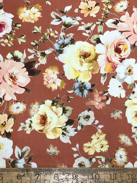 CP-7773W FLORAL PRINT STRETCH COTTON SATEEN. ITALY