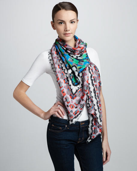 DS-2010 "ORIGAMI" - PETER PILOTTO DIGITAL PRINT CASHMERE MODAL SCARF. MADE IN ITALY