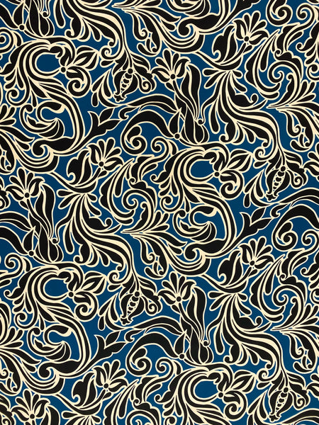 RV-7609W DESIGNER PAISLEY SWIRL PRINT VISCOSE CREPE. MAX MARA. ITALY