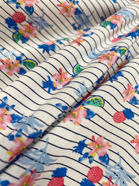 RV-7761W DITSY FLORAL PRINT VISCOSE CHALLIS. ITALY