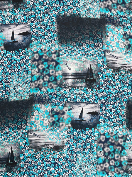 RV-7627W-A SAIL AWAY  PRINT VISCOSE SATIN FINISH. ITALY