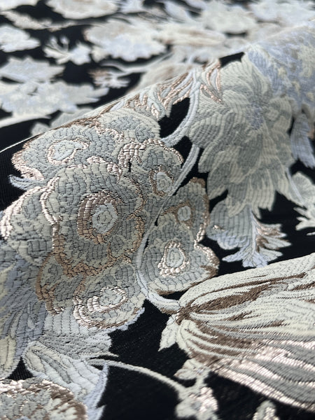 MB-7657W EXCLUSIVE DESIGNER SILK BLEND BURNOUT JACQUARD. ERDEM. ITALY.