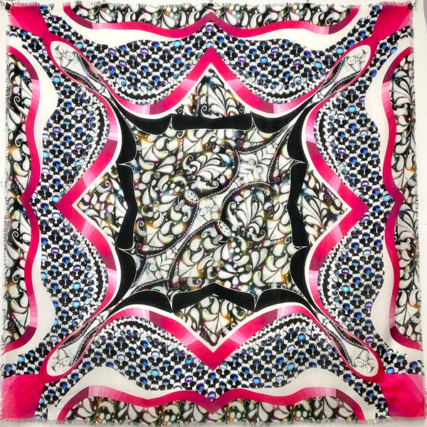 DS-2015 "DYNASTY" - PETER PILOTTO DIGITAL PRINT CASHMERE MODAL SCARF. MADE IN ITALY