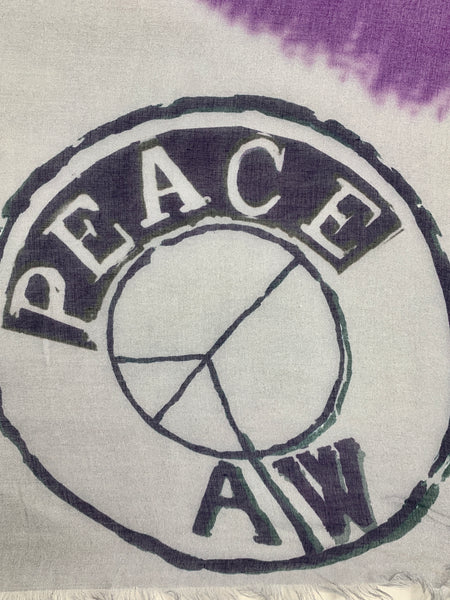 AW-1039 "PEACE" - BRITISH DESIGNER DIGITAL PRINT CASHMERE MODAL SCARF. MADE IN ITALY