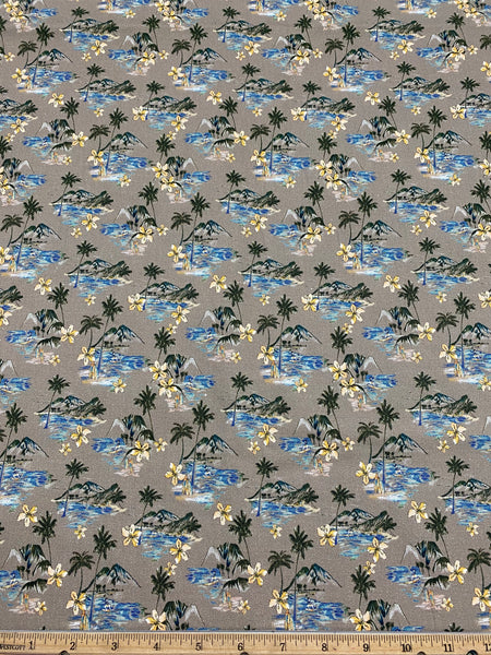 CP-7772W TREASURE ISLAND  PRINT STRETCH COTTON DENIM. ITALY