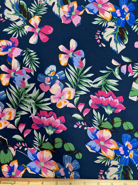 RV-7526W FLORAL PRINT VISCOSE CHALLIS. ITALY