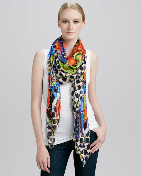 DS-2009 "MOONDANCE" - PETER PILOTTO DIGITAL PRINT CASHMERE MODAL SCARF. MADE IN ITALY