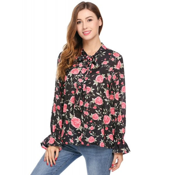 S-7439W FLAMENCO FLORAL SILK VISCOSE TWILL.